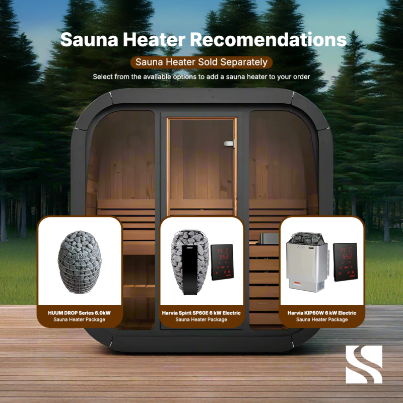 SaunaLife Model CL4G 3 Person Cube Series Outdoor Sauna Kit - Image 8