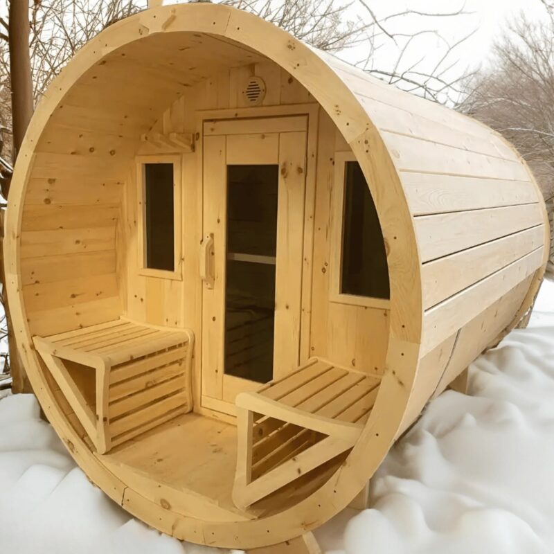 True North 8 Person 10' Long Barrel Sauna - Image 6