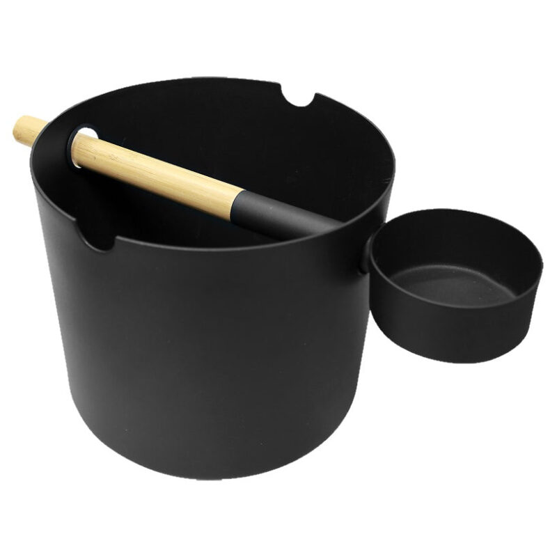 Kolo Sauna Bucket + Ladle Set, Aluminum/Bamboo, 1 Gal - Image 2